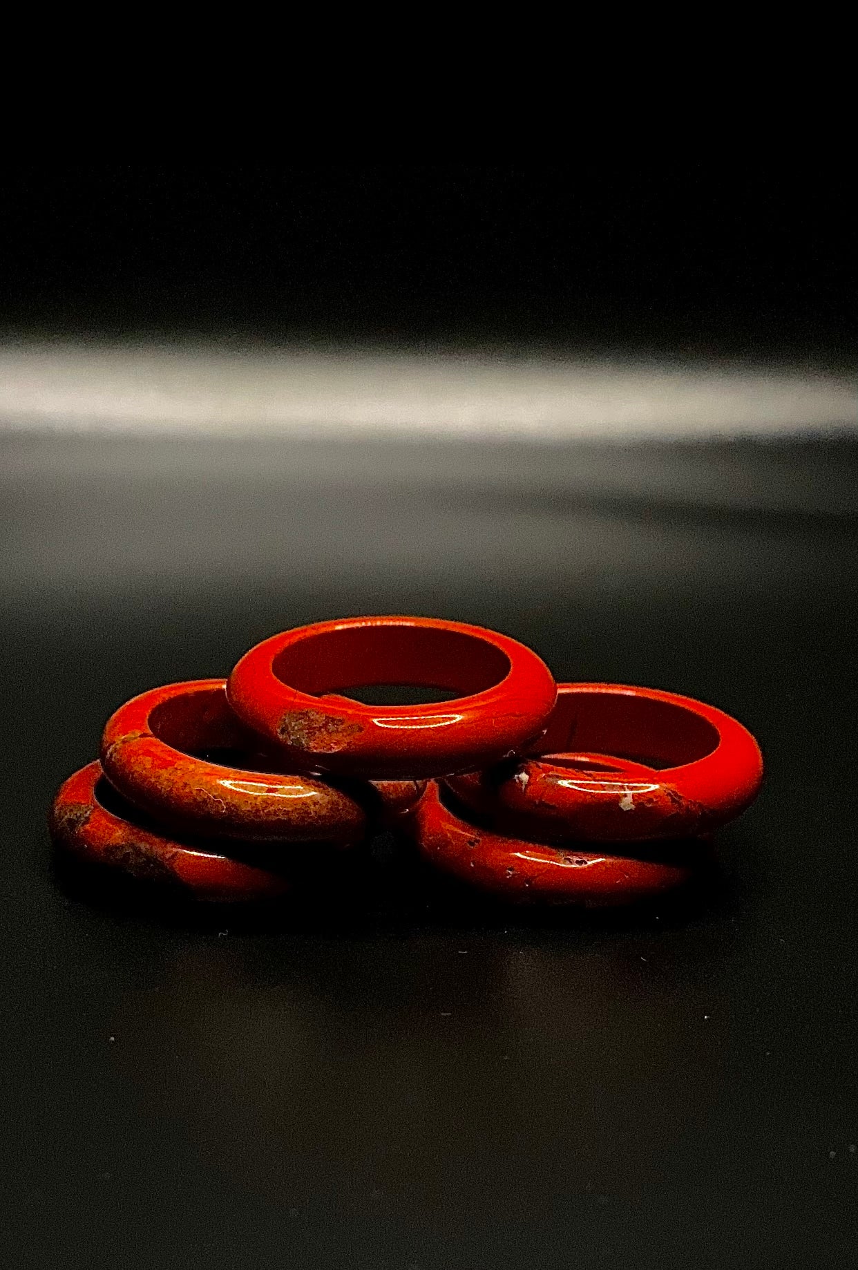 Red jasper stone ring