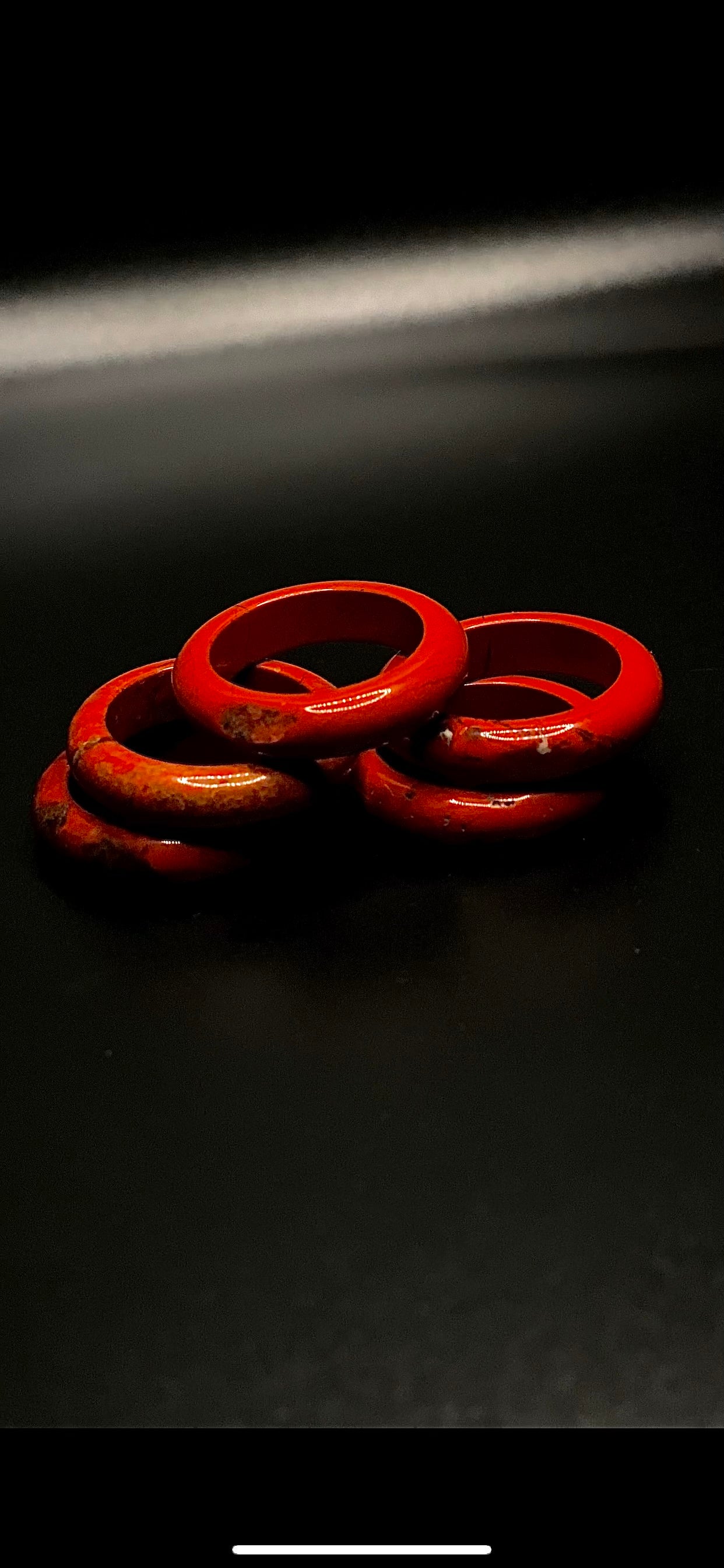 Red jasper stone ring