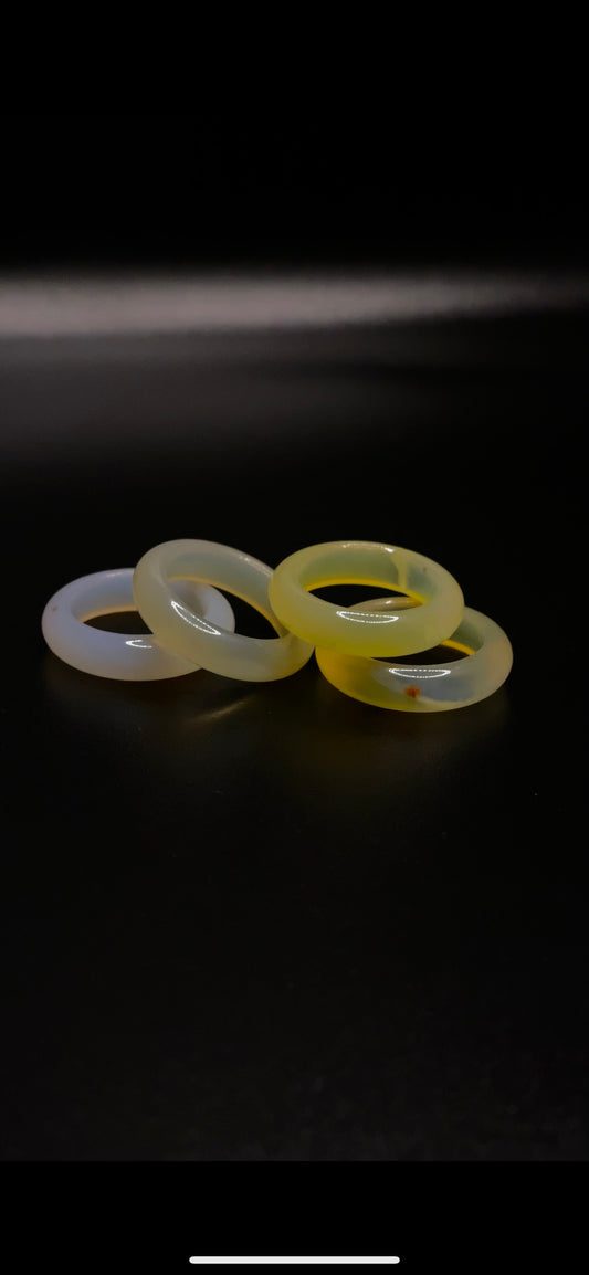 Lemon jade stone ring